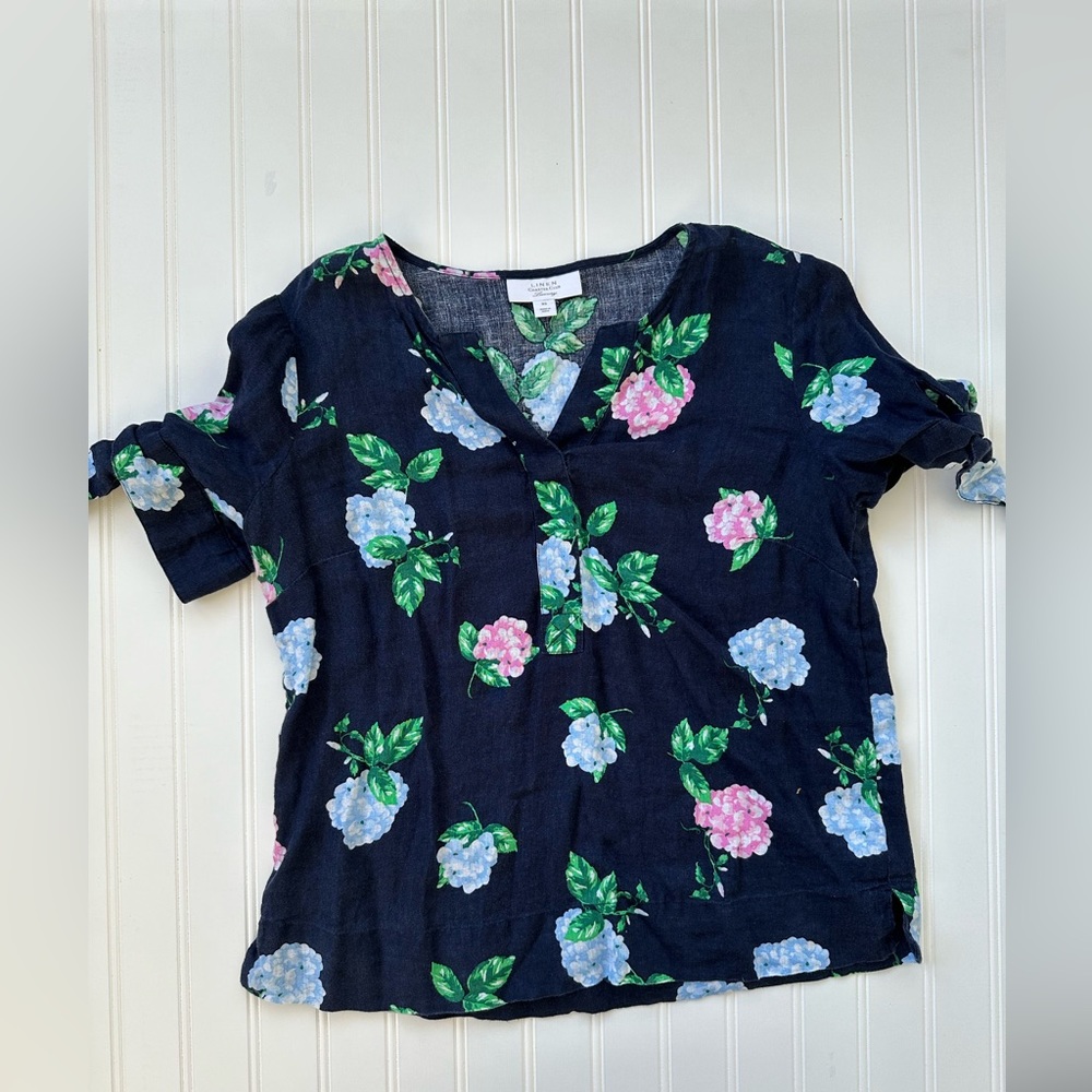 Charter Club linen floral shirt